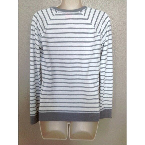 Jenni Women's Gray Striped Long Sleeve Soft Pajama top Medium NWT - Picture 5 of 5